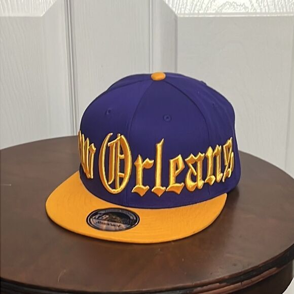 🔥🏀 NEW ORLEANS EMBROIDERED SNAPBACK FLAT BILL HAT - BRAND NEW! - Picture 8 of 12